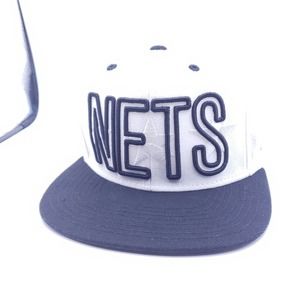 Brooklyn Nets Hat NBA White Adidas One Size Fits All Cap Hat Stretch Fit Cap